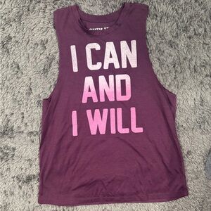 Women’s size small Chin Up Apparel Maroon Tank “I can and I will”